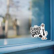 1张严肃鹅贴纸，趣味商务鹅笔记本电脑贴纸，讽刺语录乙烯基贴纸，办公室幽默礼物，防水即撕即贴水瓶贴纸 - S2011 - 查看 2