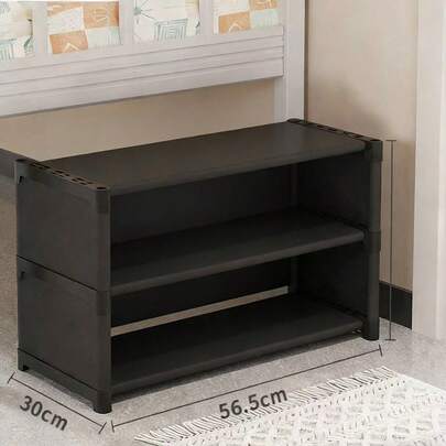 1 قطعة رف أحذية مدمج، منظم تخزين أحذية متعدد الطبقات للسكن الجامعي، تحت السرير، مدخل المنزل، موديل جديد 2024