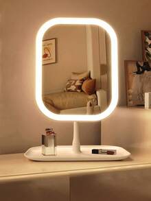 LED Lighted Makeup Mirror, 3 Lighting Modes, Touch Control, Portable Stand, Foldable For Storage, Travel Makeup Mirror, Rechargeable Battery, Portable LED Makeup Mirror, Great Christmas Gift For Women - Multicolor - View 14