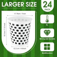 24 Packs Soccer Plastic Ice Buckets Bulk For Parties 3 L/101 Oz Soccer Wine Bucket Portable Treat Ice Holder Disposable Wine Cooler For Beverage Soda Beer Corn Snack Candy Party Favors - Soccer - View 3