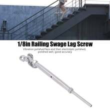 Juego de 5 tornillos de crimpeado roscados de acero inoxidable de 1/8 de pulgada, kit de tornillos de crimpeado de barandilla de cable de alta precisión, adecuado para aplicaciones marinas - A - Ver 6