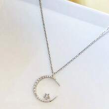 1pc Star & Moon Element Fashion Pendant Necklace, Classic Choker Necklace For Women - Necklace - View 8