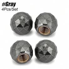 4 Tapas de Válvula de Neumático con Diseño de Bola de Diamante, Resistentes a la Corrosión, Universales para Autos, Camionetas, Motocicletas, SUV y Bicicletas 7PJS - Azul - Ver 7