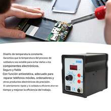 LED Digital visualización Estación de soldadura de aire caliente Kit de soldadura Estación de reelaboración y pistola de calor para reparar teléfonos celulares, computadoras y otros productos electrónicos precisos: diseño de temperatura constante, rango de temperatura de 100-480 ° C - Negro - Ver 5