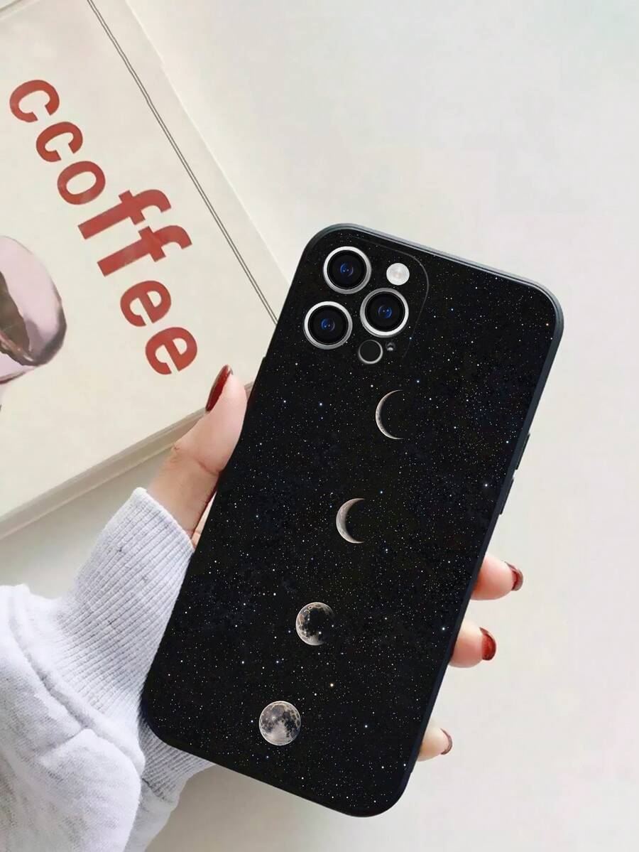 1个星月图案黑色手机壳，兼容三星Galaxy S25/S24/S23/S22/S26/S26+/S26 Ultra、16/13/15/15 Pro/14 Pro/14 Plus/7/8 Plus/11/12 Pro Max/13/14 Pro Max、Pixel 9A/8，送给朋友的绝佳礼物 - 黑色 - 查看 1