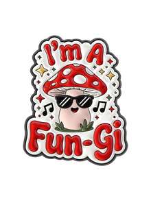 1Pc I'm A Fungi Cute Mushroom Enamel Pin Funny Pun Cartoon Mushroom With Fashion Glasses Brooch Lapel Badge Jewelry Gift For Friends ﻿ - Multicolor - View 11