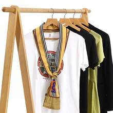 2023 New Yao Chen Same Thin And Narrow Long Small Silk Scarf Women's Spring And Autumn Style Foreign Fashion Versatile Decorative Scarf Scarf - 145#法式黑底圓點 - 查看 7