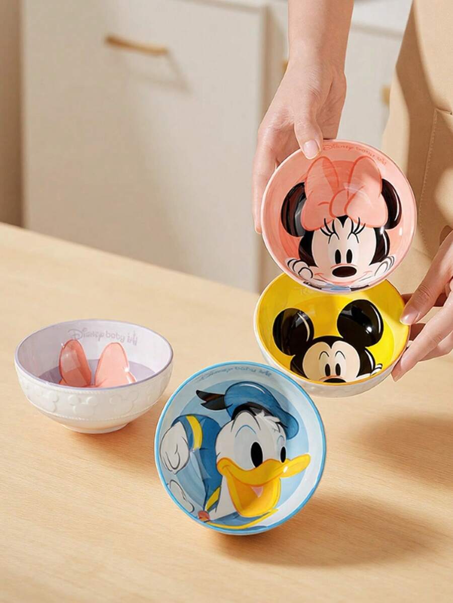 Disney 迪士尼嘉曲高价值可爱卡通陶瓷碗，微波炉小碗 - 彩色 - 查看 1