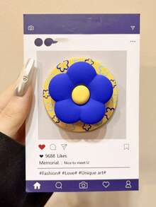 1 pieza Soporte de teléfono magnético con forma de flor de silicona creativa MagSafe, succión fuerte, ajustable, soporte de escritorio inclinado para mujeres - Multicolor - Ver 8