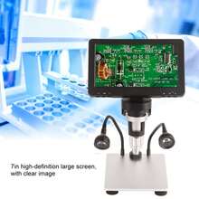 El microscopio digital DM9 12MP con pantalla de 7 pulgadas y 1200x de alta definición se utiliza para inspección de placas de circuitos, reparación de relojes, valoración de joyas, pruebas de calidad de la piel, etc - Negro - Ver 8