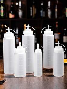 1个挤压式酱料瓶，尖嘴调味品分配器，带盖，耐用，透明分配瓶，防漏厨房调味品分配器，适用于沙拉酱、果酱、烘焙酱和其他酱料。 - 彩色 - 查看 7