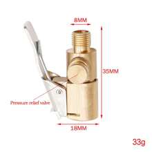 Conector de válvula de bomba de inflado de neumáticos de coche, portabrocas de aire, Clip de neumático, adaptador de bloqueo, boquilla de aire, pieza de válvula de rueda de neumático de latón HBMQ - 3 - Ver 10