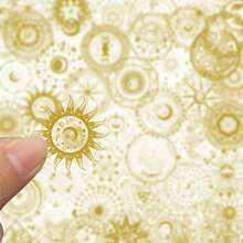 SCXXBSW 50 Stücke Heißpräge-Zauber Mond&Sonne Serie PVC Aufkleber, dekorative Aufkleber geeignet für Handy, Gitarren, Helme, Skateboards - Verschiedenfarbig - Übersicht 5