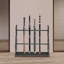 gladney Adjustable 6-Slot Floor Sword Stand Bamboo Rack Matte Black Vertical Display For Katanas Tantos Replicas Up To 55lbs - Black - View 4