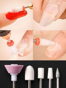 5件套美甲钻头迷你磨头，适用于亚克力指甲、死皮、卸甲、电动打磨、凝胶指甲、美甲、抛光和去除死皮、抛光和修整指甲 - 彩色 - 查看 3