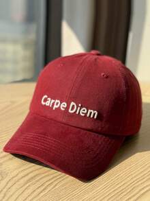 1pc Unisex High-Quality 3D Letter Embroidered Soft Top Baseball Cap, Flattering Design, Versatile, Suitable For Large Head Circumference - A - View 2