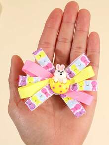 2 Stücke bunte Osterhasen Muster Haarclips, süße Hasenohren Haarclips für Mädchen, süßer Stil Haaraccessoires, Ostergeschenk, Party Haar Deko für Teenager - Verschiedenfarbig - Übersicht 6