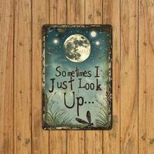 1pc, 8*12inch Vintage Metal Tin Sign,  Vintage Dragonfly & Moon Metal Tin Sign With Inspirational Quote "Sometimes I Just Look Up" - Rustic Wall Art For Home, Office, Bar, Cafe Indoor/Outdoor Decor, Office Artwork | Rustic Decor | Decorative Moth--Vintage Metal Tin Sign, Retro Advertisement Wall Art For Garage, Retro, Garage Decor, Room Decor, Man Cave, Gift Idea, --Vintage Metal Tin Sign, Retro Advertisement Wall Art For Garage, Man Cave, Bar & Kitchen  Wall Decor, Retro, Garage Decor, Room Decor, Man Cave, Gift Idea, Vintage Poster, Retro Sign, Metal Poster, Farmhouse--Tin Sign, Metal Wall Decor, Vintage Metal Sign, Retro Tin Sign, Funny Metal Sign, Bar Decor, Garage Sign, Metal Plaque, Kitchen Sign, Man Cave Deco,Vintage - Multicolor - View 7