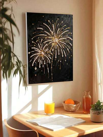 New Pearl Painting, Firework Theme Frameless DIY Handmade Diamond-Glued Creative Canvas Art Painting, Suitable For Bedroom Decoration, Living Room Hanging Paintings, Room Embellishment, Artwork, Birthday Gift For Girlfriends And Holiday Gifts For Best Friends. Christmas, New Year, Valentine's Day Gifts