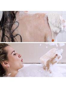 1pc/2pcs/4pcs Drawstring Linen Soap Foaming Bag, Suitable For Shower Exfoliating - Apricot - View 7