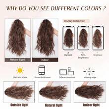 Clip-In Wavy Waterfall Ponytail Synthetic Hair Extensions, Fashionable Curly Wig - Dark Brown - View 4