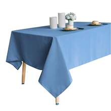 Obstal 210GSM Rectangle Table Cloth, Water Resistance Microfiber Tablecloth, Decorative Fabric Table Cover For Outdoor And Indoor Use (Sky Blue, 60 X 102 Inch) - SkyBlue - View 1
