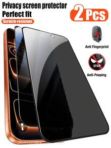 2 Packs Compatible With Iphone 17 Pro Max 17 17Air 17Pro 16 Pro Max 16 Pro 16 16 Plus 15 Pro Max 15 15 Pro 15 Plus 14 Pro Max 14 Pro 14 14 Plus 13 Pro Max 13 13 Pro 12 11 Xs Xsmax Xr Privacy Screen Protector , Military Grade Shatterproof, 9H Hardness, Anti-Spy Tempered Glass, Full Coverage Protection - Black - View 13