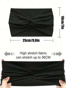 女士弹力发带，波西米亚风格，弹性瑜伽发带，适合健身、瑜伽、跑步、骑行和篮球等运动。它具有弹性和吸湿排汗功能，宽大的非洲风格帽檐，也可作为优雅的围巾，为女士的节日装扮增添亮点。 - 多色1 - 查看 3