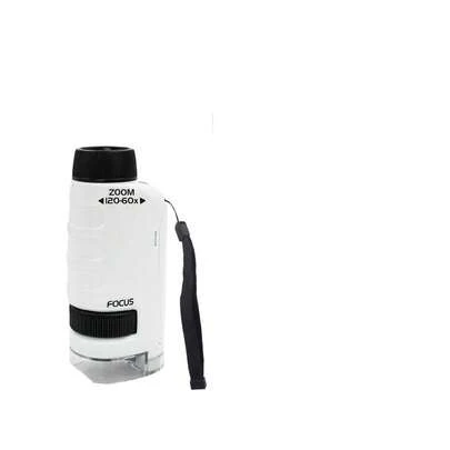 Microscópio de bolso, 60x-120x, microscópio portátil para crianças com luzes LED, microscópio de mão para crianças, estudantes e adultos, observação microbiológica, estudo laboratorial, kit educacional.