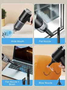 1pc Mini Powerful Car Vacuum Cleaner, Wireless Home Cleaning Robot, Combines Blowing And Suction Functions, Suitable For Home, Keyboard, Sofa And Wet/Dry Cleaning; Vacuum Cleaner Accessories, Cleaning Supplies And Small Appliances. - A - View 5