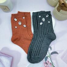 1/2/4 Pairs Women's Rhinestone Shiny Mid-Calf Socks, Cute & Breathable, Casual & Versatile, Comfortable & Durable, Fashionable & Easy To Match, Suitable For Spring & Summer, Lightweight Design, Ideal Gift For Women, Also Perfect For Valentine's Day, Mother's Day, Women's Day And Christmas - Multicolor - View 6
