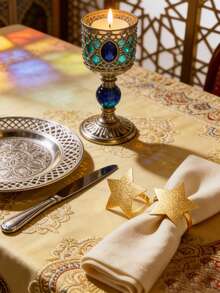 4-12pcs Zinc Alloy Letter Napkin Rings, Suitable For Ramadan, Eid Al-Adha, Dining Table Decor, Home Decor - Multicolor - View 9
