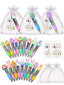 18/9/3件套复活节派对礼品套装，包含复活节主题多色圆珠笔、卡片、10*15厘米礼品袋、派对小礼物、复活节礼物，也适用于学校用品、节日派对赠品、文具礼品、课堂奖励、节日派对装饰、生日派对等场合。 - 多色 - 查看 2