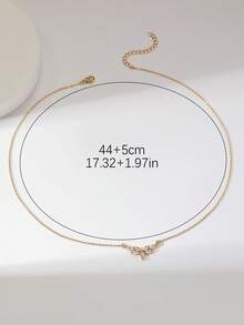 一款简约、优雅、精致的马眼形闪亮人造锆石叶子吊坠项链，适合女性和女孩日常佩戴。 - 彩色 - 查看 3