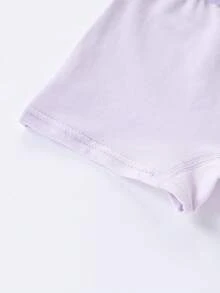 4pcs/Pack Girls' Cute Heart & Star Cartoon Print Briefs, Suitable For All Seasons - Mauve Purple - View 7