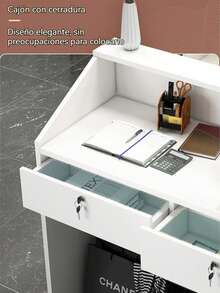 Mostrador Comercial 100cm Multifuncional De Recepción Blanco - Blanco - Ver 6