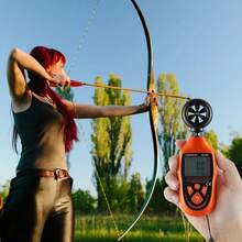 Handheld Anemometer, 14℉-113℉, Digital Wind Speed Meter Gauge With LED Backlight Screen, Measures Wind Velocity Wind Temperature Air Flow Wind Chill, For Sailing Surfing Drone Flying HVAC - Orange - View 9