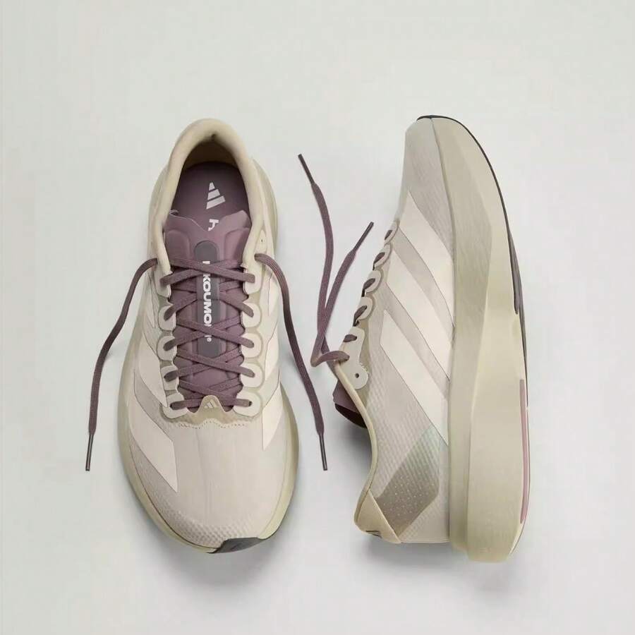 Adidas 男子新款運動休閒透氣跑鞋 - 灰色/紫色 - 查看 1