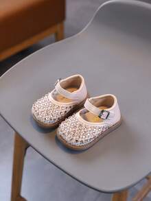 1 Pair Baby Girls' Shoes, New Mesh Rhinestone Cute Toddler Little Girl Princess Shoes, Lightweight Soft Sole Suitable For Crawling, Spring/Summer/Autumn/Winter - Pink - View 3