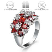 1 pièce Bague en argent sterling 925 avec design floral en zircone cubique élégante, convient pour le port quotidien, les banquets, les mariages, la Saint-Valentin et les cadeaux d'anniversaire pour femmes - Argent - Voir 10