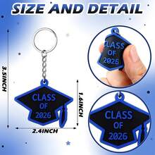 20个装 2026届毕业典礼钥匙扣 橡胶钥匙链 毕业帽 - 彩色 - 查看 11