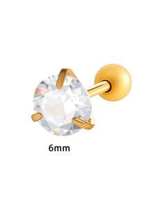 1 pieza Pendiente de cartílago de acero inoxidable con circonita micro-incrustada de moda clásica - Dorado - Ver 13