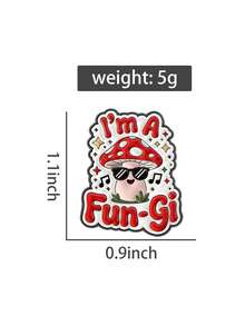 1Pc I'm A Fungi Cute Mushroom Enamel Pin Funny Pun Cartoon Mushroom With Fashion Glasses Brooch Lapel Badge Jewelry Gift For Friends ﻿ - Multicolor - View 10