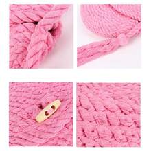 A Woven Cotton Rope Bag With Tassels, A Casual Shoulder Bag For Beach Holidays, A Simple And Versatile, Dumpling-Shaped Women's Bag. - 粉色 - 查看 5