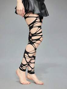 1 Set [Red Pantyhose + White Lace Fishnet Stockings] Double-Layer Mesh Socks, Red Base Layer, White Mesh Pattern Outer Layer, Pantyhose, Elegant And Sexy Fashion, Y2K Layered Style, Suitable For Valentine's Day, Wedding Party, Date, Music Festival - Multicolor - View 8