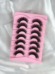 7 pares de pestañas postizas de gato de ojos largos y esponjosos, pestañas postizas de visón 3D falsas, pestañas largas y suaves con banda transparente, pestañas rizadas y postizas - Pestañas Fluffy - Ver 3