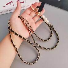 1PC Universal Mobile Phone Case Lanyard For Women, Cross Faux Pearl Collection Chain, Long Neck And Shoulder Strap - Multicolor - View 9