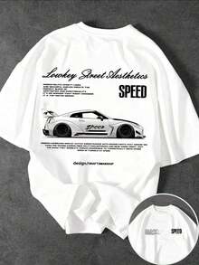 Free Shipping On This Item. Christmas Racing Street Slogan Print Casual Shirt With Round Neck And Short Sleeves For Men - Popular Item - trắng - Xem 12