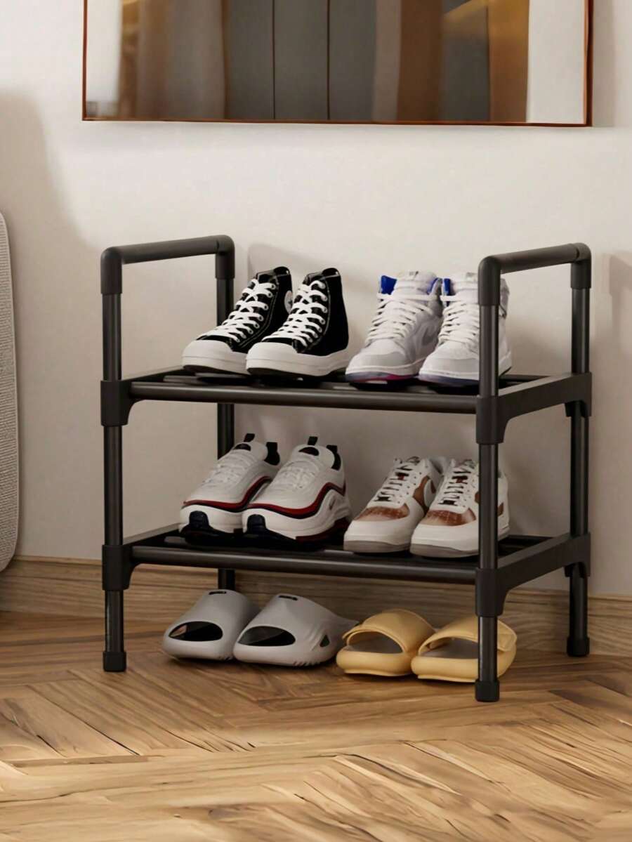 1 pieza Estantería de zapatos pequeña de 45 cm de ancho, mejora la utilización del espacio, minimalista a prueba de polvo y resistente, de moda, fácil de desmontar y portátil, adecuada para sala de estar, dormitorio, oficina en casa, almacenamiento de múltiples capas, regalo de Navidad, accesorios y estilos enviados al azar - Multicolor - Ver 1