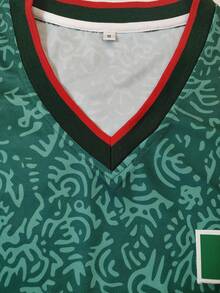 KTYSDE Tricou de fotbal Mexic, camuflaj verde retro, pentru aprecierea culturii latino-americane/ținută casual - Verde - Vizualizare 4